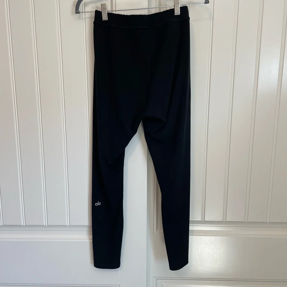Alo Ribbed High-Waist 7/8 Blissful Legging black